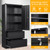 STANI 2 Drawer Lateral File Cabinet - Metal Storage Cabinet with Locking Drawers for Letter/A4 Size Files (Black)