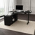 FUFU&GAGA 63” L-Shaped Standing Desk with Drawers, Electric Height Adjustable Desk with File Cabinet, Executive Computer Table, Sit Stand Desks, for Home Office, Black, 63”W x 55.1”D x 29.1”-44”H