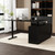 FUFU&GAGA 63” L-Shaped Standing Desk with Drawers, Electric Height Adjustable Desk with File Cabinet, Executive Computer Table, Sit Stand Desks, for Home Office, Black, 63”W x 55.1”D x 29.1”-44”H