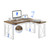 FLEXISPOT L-Shaped Executive Electric Standing Desk, 55"x48" Wood Farmhouse Home Office Height Adjustable Corner Desk with Drawer (3 Packages)