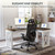 FLEXISPOT L-Shaped Executive Electric Standing Desk, 55"x48" Wood Farmhouse Home Office Height Adjustable Corner Desk with Drawer (3 Packages)