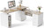 FEZIBO L Shaped Standing Desk, 63 inch Executive Standing Desk, Adjustable Height Desk with Storage Drawers for Home Office, Light Wood Grainy