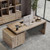 Modern Executive Desk with Storage Cabinet, Configurable Length 62.99" or 70.87", Large Office Desk with 2 Drawers, Home Office Desk with Reversible Cabinet &Cable Management (Mahogany, Right)