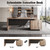 Modern Executive Desk with Storage Cabinet, Configurable Length 62.99" or 70.87", Large Office Desk with 2 Drawers, Home Office Desk with Reversible Cabinet &Cable Management (Mahogany, Right)