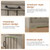 SEDETA 63" L Shaped Desk with Drawers, Farmhouse Corner Computer Desk, Wood Office Desk with File Drawers with Storage, Executive Desk with Monitor Stand and Storage Cabinet, Grey