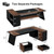 Tribesigns 78" L-Shaped Executive Desk, Large Office Desk with Drawers and File Cabinet, Modern Business Furniture for Home Office (Walnut & Black)