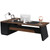Tribesigns 78" L-Shaped Executive Desk, Large Office Desk with Drawers and File Cabinet, Modern Business Furniture for Home Office (Walnut & Black)