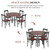 VECELO 5 Piece Dining Table Set for 4, Wood Grain Dinette with Chairs for Kitchen, Breakfast Nook, Small Space, Dark Brown