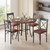 VECELO 5 Piece Dining Table Set for 4, Wood Grain Dinette with Chairs for Kitchen, Breakfast Nook, Small Space, Dark Brown