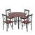 VECELO 5 Piece Dining Table Set for 4, Wood Grain Dinette with Chairs for Kitchen, Breakfast Nook, Small Space, Dark Brown