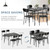 VECELO Dining Table Set for 4, 5-Piece Kitchen Table with 4 Chairs, MDF Board Tabletop with Metal Frame for Small Space, Compact Dinette, Breakfast Nook, Black