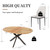 HIPIHOM 43.2"-59.1" Extendable Round Dining Table Set, Kitchen Table for 4-6 Person with Scratch-Resistant Thickened MDF Board, Oak Coffee Table w/Metal Legs