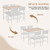 VECELO Dining Table Set for 4 with Chairs, 5-Piece Kitchen Table and Upholstered Padded Chairs Set for Small Space, Dining Room, Apartment, Natural White