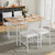VECELO Dining Table Set for 4 with Chairs, 5-Piece Kitchen Table and Upholstered Padded Chairs Set for Small Space, Dining Room, Apartment, Natural White