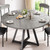 Jocoevol 42“ Round Kitchen Dining Room Table for 2-4, Circle Dining Dinner Table with Pedestal Metal Frame, Space Saving Wood Industrial Furniture for Small Space (Grey, 42IN)