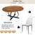 HIPIHOM Extendable Round Dining Table Set for 6 People, 43.3"-59" Extendable Kitchen Table with 6 Upholstered Chairs, Space Saving for Kitchen Dining Room (Vintage Brown Table+6 White Chairs)
