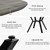 HIPIHOM Extendable Round Dining Table Set for 6 People, 43.3"-59.1" Extendable Kitchen Table with 6 Upholstered Chairs, Space Saving for Kitchen Dining Room (Grey Table+6 U-Shaped White Chairs)