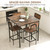 Giantex 5-Piece Dining Table Set W/Counter Height Table & 4 Bar Stools, Industrial Kitchen Dining Set W/Footrest & Backrest, Space-Saving Dinette Set for Pub, Dining Room, Restaurant (Mix Brown)