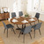 HIPIHOM Extendable Round Dining Table Set for 6 People, 43.3"-59" Extendable Kitchen Table with 6 Upholstered Chairs, Space Saving for Kitchen Dining Room (Walnut Table+6 Grey Chairs)