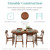 Best Choice Products 7-Piece Wooden Dining Room Table Set, Mid-Century Modern, Kitchen Table w/ 6 Chairs, Upholstered Cushions, Curved Backrests, Rounded Table Corners - Walnut/Cream