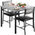IRONCK Dining Table Set for 2, Small Kitchen Table with Upholstered Chairs for Kitchen & Dining Room, Compact Dining Set for Small Spaces, Gray
