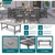 THOEOE 7 Piece Outdoor Dining Set, Patio Dining Table and 6 Chairs, All-Aluminum Frame, All-Weather HDPE Outdoor Furniture with Umbrella Hole for Garden, Lawn, Poolside, Grey