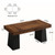 Tribesigns Two Tone Dining Table for 4-6 People, Rectangular Farmhouse Kitchen Dinner Table with Double Pedestal, Wood Dining Room Furniture for Home, Dining Room, Small Space, Brown & Black