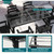 THOEOE 7 Piece Outdoor Dining Set, Patio Dining Table and 6 Chairs, All-Aluminum Frame, All-Weather HDPE Outdoor Furniture with Umbrella Hole for Garden, Lawn, Poolside, Black