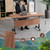 Conference Table, Folding Conference Room Tables, Modular Foldable Conference Table Stackable Flip Top Training Meeting Table with Wheels, Modern Seminar Meeting Room Table (6, Walnut 2, 55.1in)