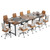 Tangkula 63” x 24” Conference Table Set of 4, Meeting Room Table with Metal Frame & Adjustable Foot Pads, Large Office Desk Study Writing Desk, Black & Rustic Brown