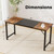 Tangkula 63” x 24” Conference Table Set of 4, Meeting Room Table with Metal Frame & Adjustable Foot Pads, Large Office Desk Study Writing Desk, Black & Rustic Brown