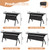 Aethelwyn Folding Conference Table with Wheels, Flip Top Mobile Conference Table, Modular Rectangular & Fan-Shaped, Black Brown White, for Office Classroom Training (2, Black, 55in)
