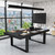 FAMAPY 7.2FT Conference Table with Black Metal Frame, Rectangular Meeting Office Table Podcast Table, Black and Deep Walnut (86.8”W x 47.2”D x 29.4”H)