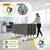Usosidam Folding Conference Room Table with Large Wheels,Space-Saving Stackable Folding Meeting Table Modular Flip-Top Conference Tables for Training Rooms, Classrooms & Seminars (6, Gray, 47.2 Inch)