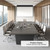 Huariifowm 10FT Conference Table for 8-10 People, Large Rectangular Boardroom Meeting Table with Built-in Power Outlets, USB-C Ports, 2" Thick Tabletop & Heavy-Duty Base, Smoked Walnut + Gray