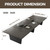 Huariifowm 10FT Conference Table for 8-10 People, Large Rectangular Boardroom Meeting Table with Built-in Power Outlets, USB-C Ports, 2" Thick Tabletop & Heavy-Duty Base, Smoked Walnut + Gray