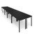 Bonzy Home Conference Tables 23ft Office Computer Desk for Meeting Room Study Writing Printer Podcast Table for 24 People Modern Black 10PCS 275.5"x47.2"x29.5"