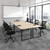 Bonzy Home 12FT Conference Table, Modern Large Meeting Table Office Desks for 16 Person, Long Rectangle Table with Sturdy Metal Frame, 4 PCS, 142" D x 64" W x 30" H, Natural