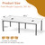 Tangkula 8 FT Conference Table, 95" x 48" Rectangle Office Computer Desk with Heavy-Duty Metal Frame, 2 Cable Grommets, Modern Seminar Table for Meeting Room, Boardroom (White,1)