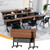 Folding Conference Room Table, Modern Conference Tables with Wheels for Office Classroom,Flip-Top Training Table Water-Resistant P2 Particle Board & Anti-Corrosion Alloy Frame (2, Walnut-Small, 47.2)