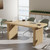 Tribesigns 5ft Conference Table, Modern Rectangular Meeting Seminar Table with Double Pedestal, 62-Inch Large Boardroom Table for Office (Natural)
