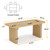 Tribesigns 5ft Conference Table, Modern Rectangular Meeting Seminar Table with Double Pedestal, 62-Inch Large Boardroom Table for Office (Natural)