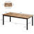 dainslef 79 Inch Industrial Dining Table, Large Rectangle Kitchen Table with Metal Legs, Round Corners, Wooden Conference Tables Writing Desk for Dining Room, Living Room, Retro Brown