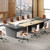 Nuipesn 138 Inch Rectangular Conference Table for 12-14 People, Built-in Power Outlets and USB Charging Ports, Cable Management, 2 Inch Thick Top, 500 lb Capacity, Oak and Grey