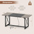 Giantex 6FT Conference Table with Power Outlets, Large Rectangle Meeting Table for 6-8 People, Modern Seminar Boardroom Table w/Stable Metal Frame, Computer Desk for Office Conference (Black,1)