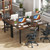 Giantex 6 FT Conference Table for 8-10 People, Modern 71" L x 35.5" W Large Meeting Table with Metal Frames, Rectangle Conference Room Table with Cable Grommet for Office, Boardroom, Rustic Brown