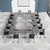 JNMDLAKO Modular Conference Table 6PCS, Folding Conference Room Tables on Wheels Grey 47.2in, Modern Rectangular Training Table for Office Meeting, Rolling Seminar Tables for 6-10