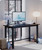 Fday 51" Home Office Desk Modern Computer Desk 51.2x23.6x29.5 inches PC Table with Thicken Frame Industrial Style Sturdy Metal Frame Furniture for Writing Gaming Black+Black