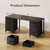 ODK 63 inch Office Desk with 6 Fabric Drawers & File Cabinets, Work from Home Computer Desk with Hidden Storage Stand, Deep Black