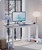 Fday 51'' Home Office Desk Modern Computer Desk 51.2X 23.6x29.5 inches PC Table with Thicken Frame Industrial Style Sturdy Metal Frame Furniture for Writing Gaming Grey Oak+White